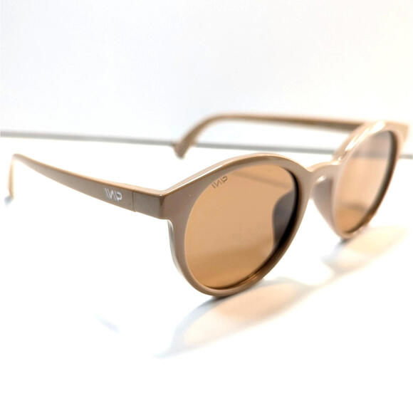 WearMe Pro Polarized Classic Round Retro Light Crystal Brown / Lens ECO03-BGEBRW - Picture 1 of 9